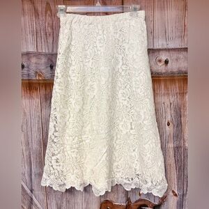 Chic White Lace A-Line Skirt Bridal or Fancy